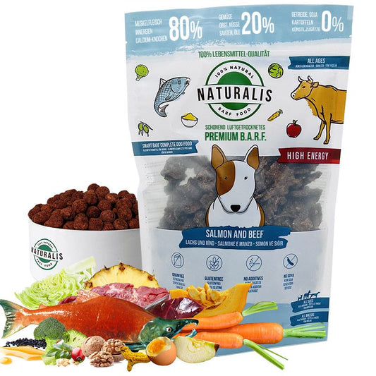 2x5kg Naturalis Smart 80 Trockenbarf Lachs-Rind