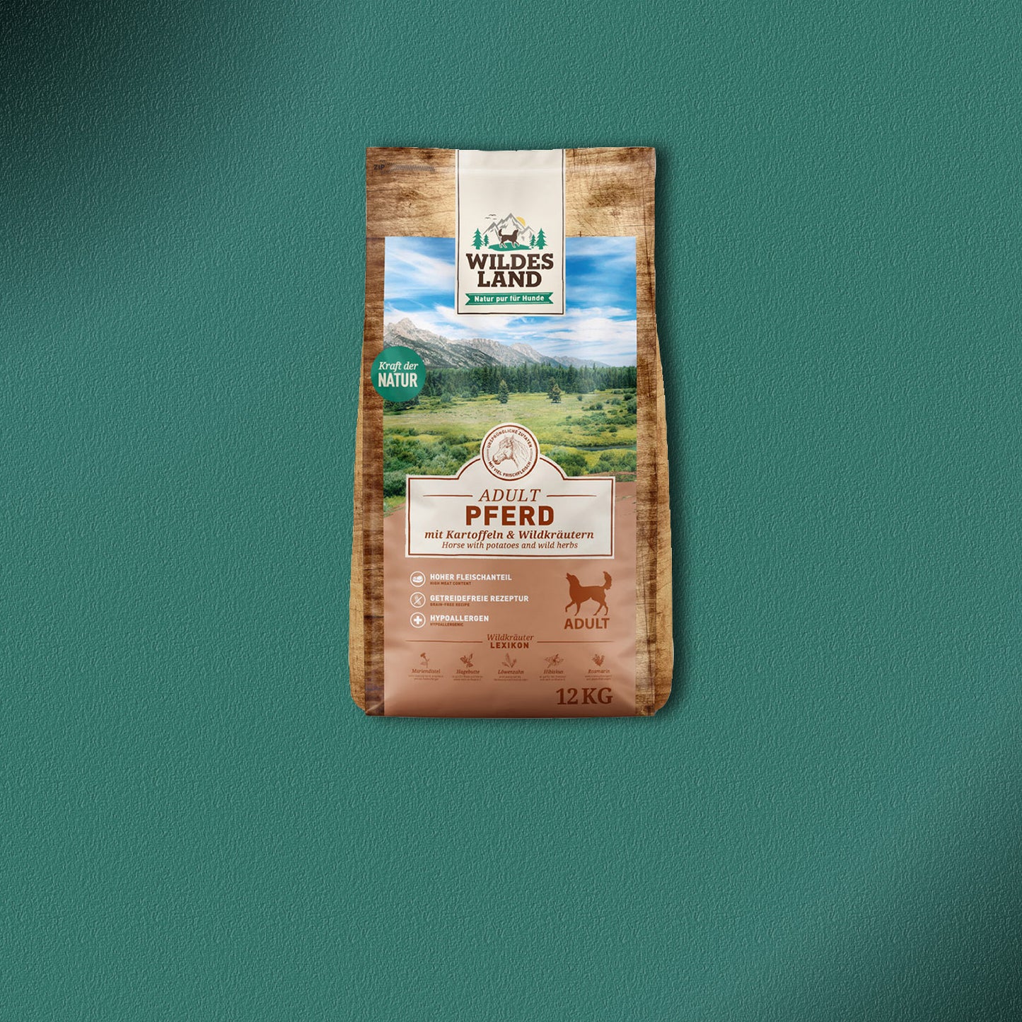 2x12kg Wildes Land Adult Pferd mit Kartoffeln, Wildkräutern & Distelöl
