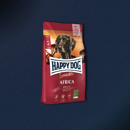 2x12,5kg Happy Dog Sensible Africa Adult Strauß & Kartoffel