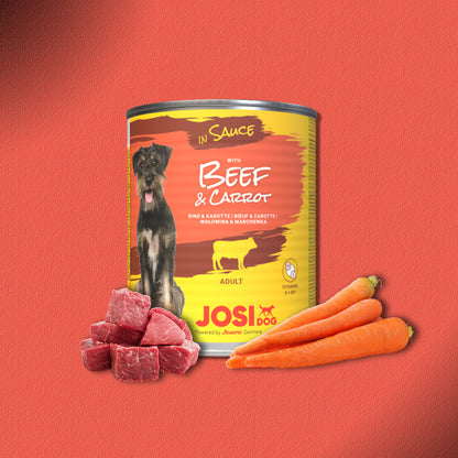 30x830g JosiDog Beef & Carrot in Sauce