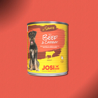 30x830g JosiDog Beef & Carrot in Sauce