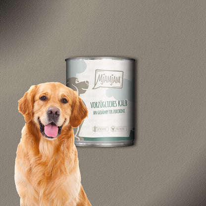 30x800g MjamMjam Vorzügliches Kalb an gedämpfter Zucchini