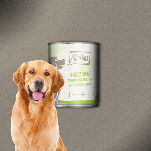 30x800g MjamMjam Leckeres Rind an gekochten Kartoffeln mit knackigen Erbsen