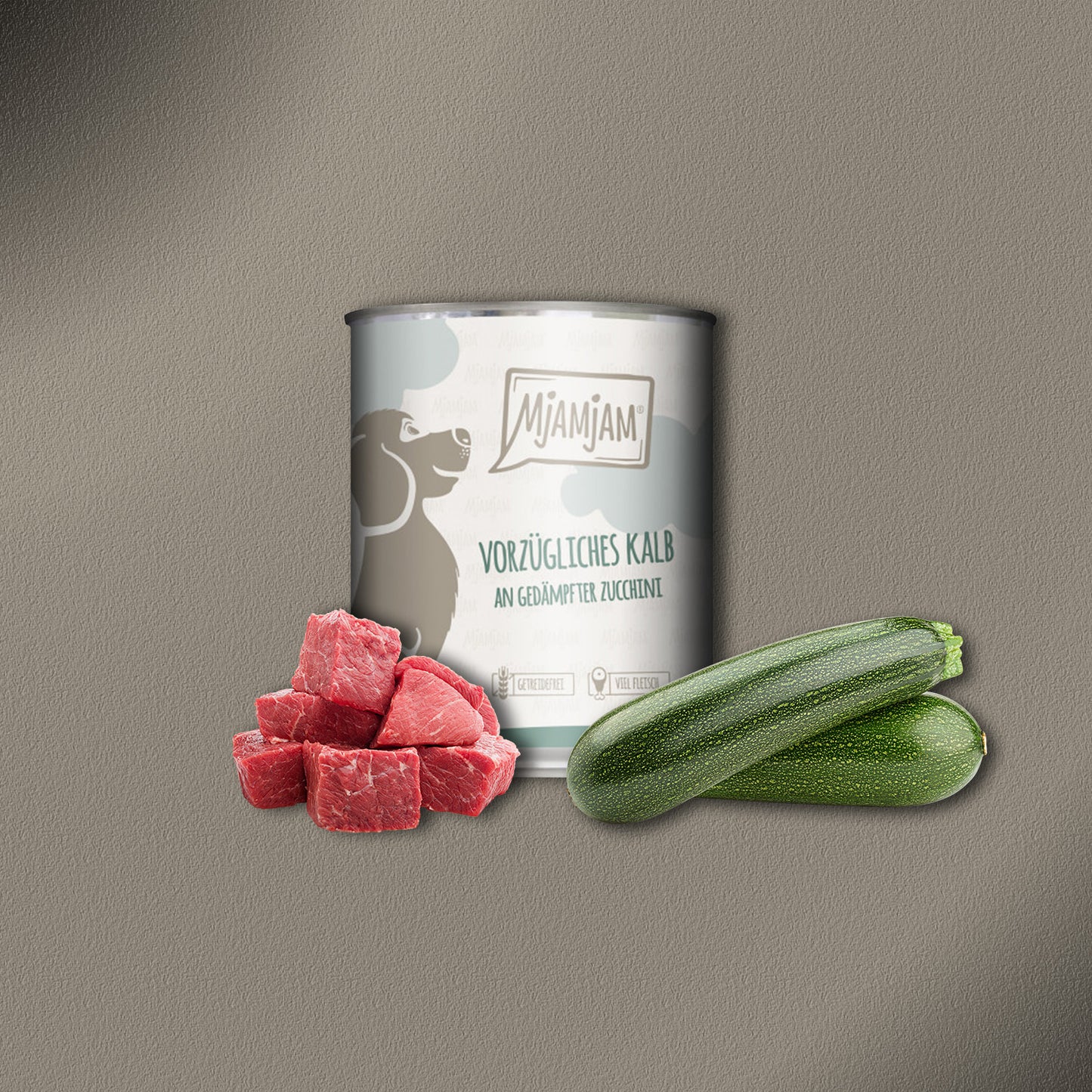 30x800g MjamMjam Vorzügliches Kalb an gedämpfter Zucchini