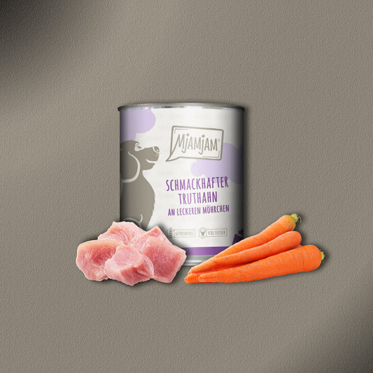 24x800g MjAMjAM schmackhafter Truthahn an leckeren Möhrchen