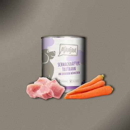 30x800g MjamMjam Schmackhafter Truthahn an leckeren Möhrchen