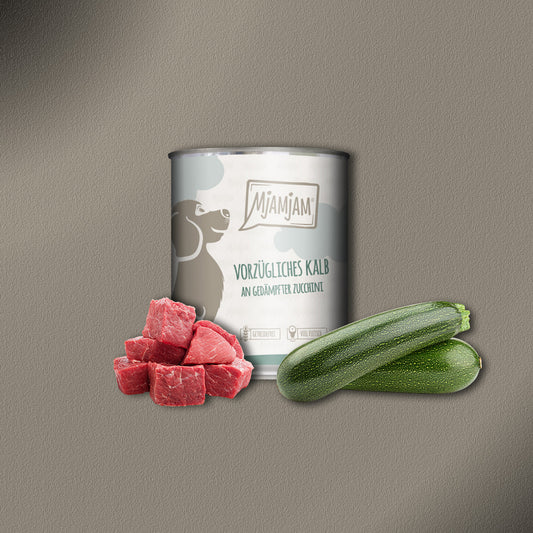 30x800g MjAMjAM Vorzügliches Kalb an gedämpfter Zucchini