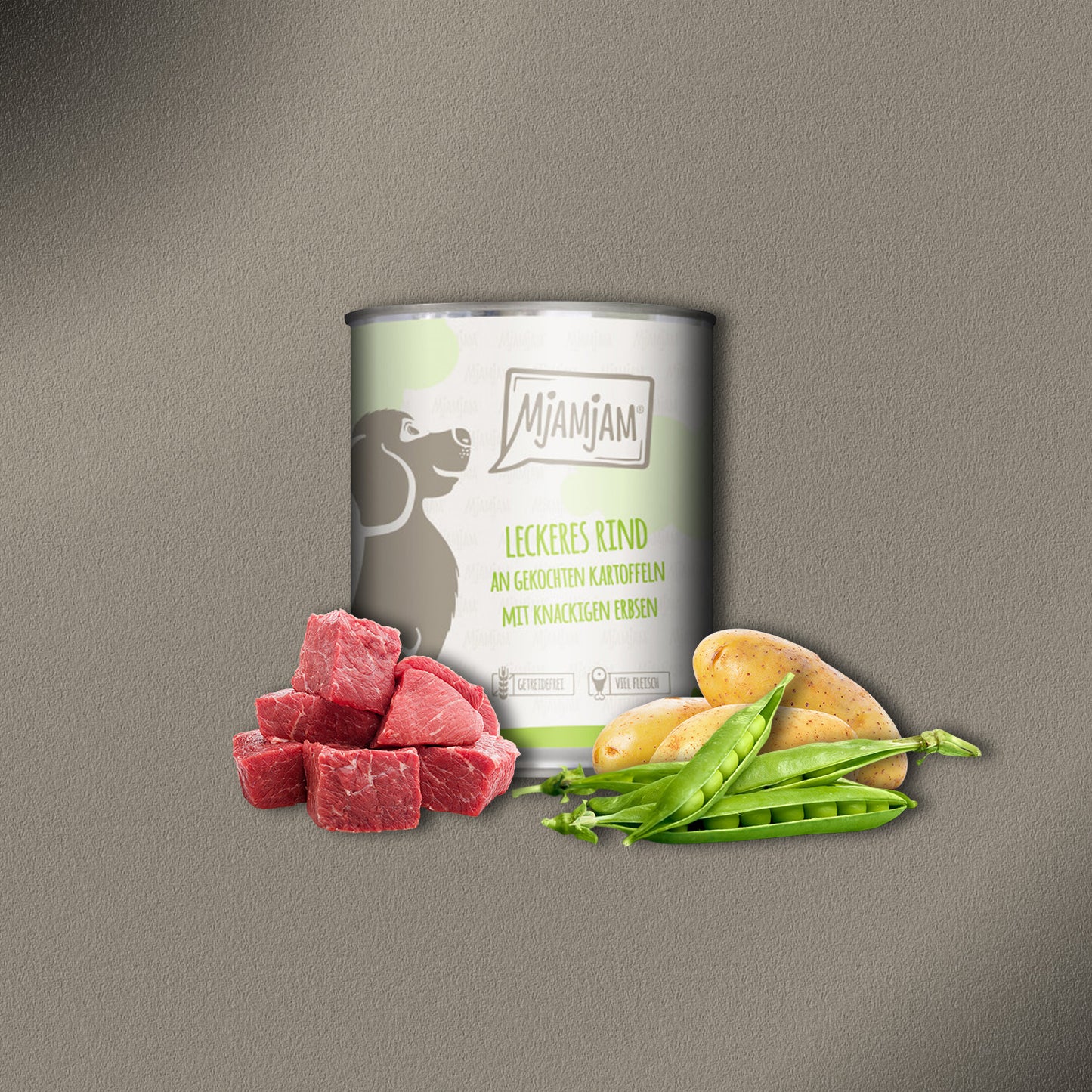 30x800g MjamMjam Leckeres Rind an gekochten Kartoffeln mit knackigen Erbsen