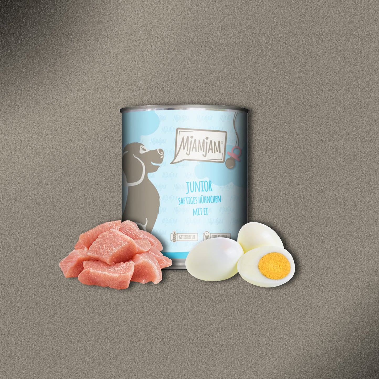 30x800g MjamMjam Junior Saftiges Hühnchen mit Ei