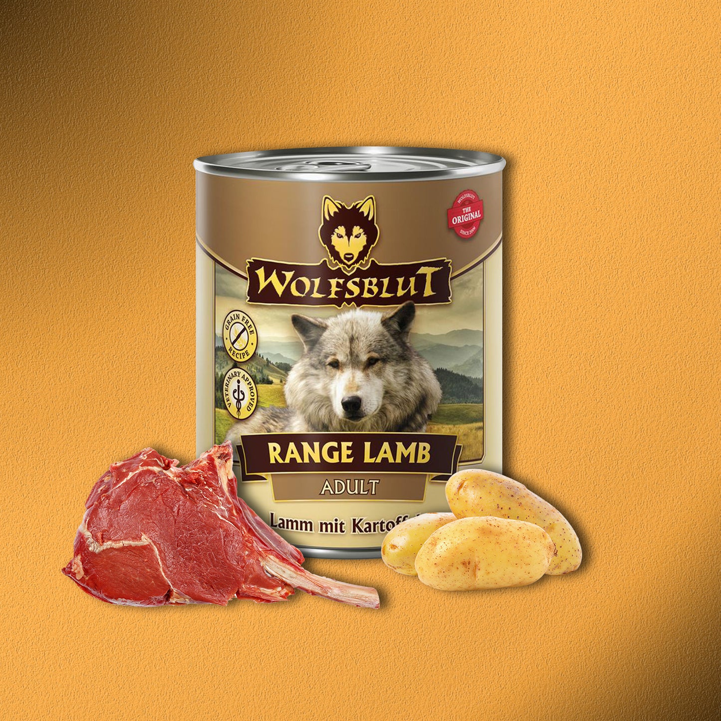 30x800g Wolfsblut Range Lamb Adult – Lamm mit Kartoffeln