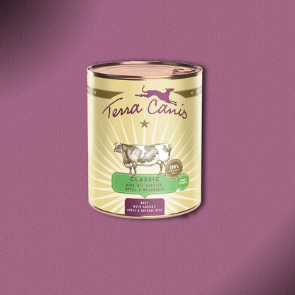 6x400g Terra Canis Rind mit Karotte, Apfel & Naturreis