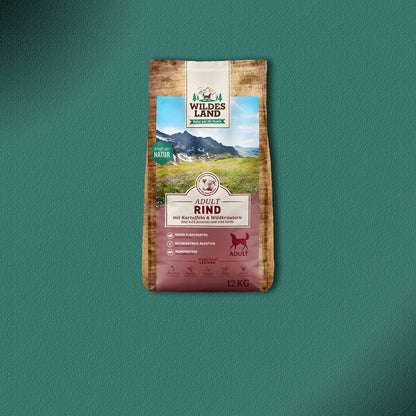 2x12kg Wildes Land Adult Rind mit Kartoffeln, Wildkräutern & Distelöl