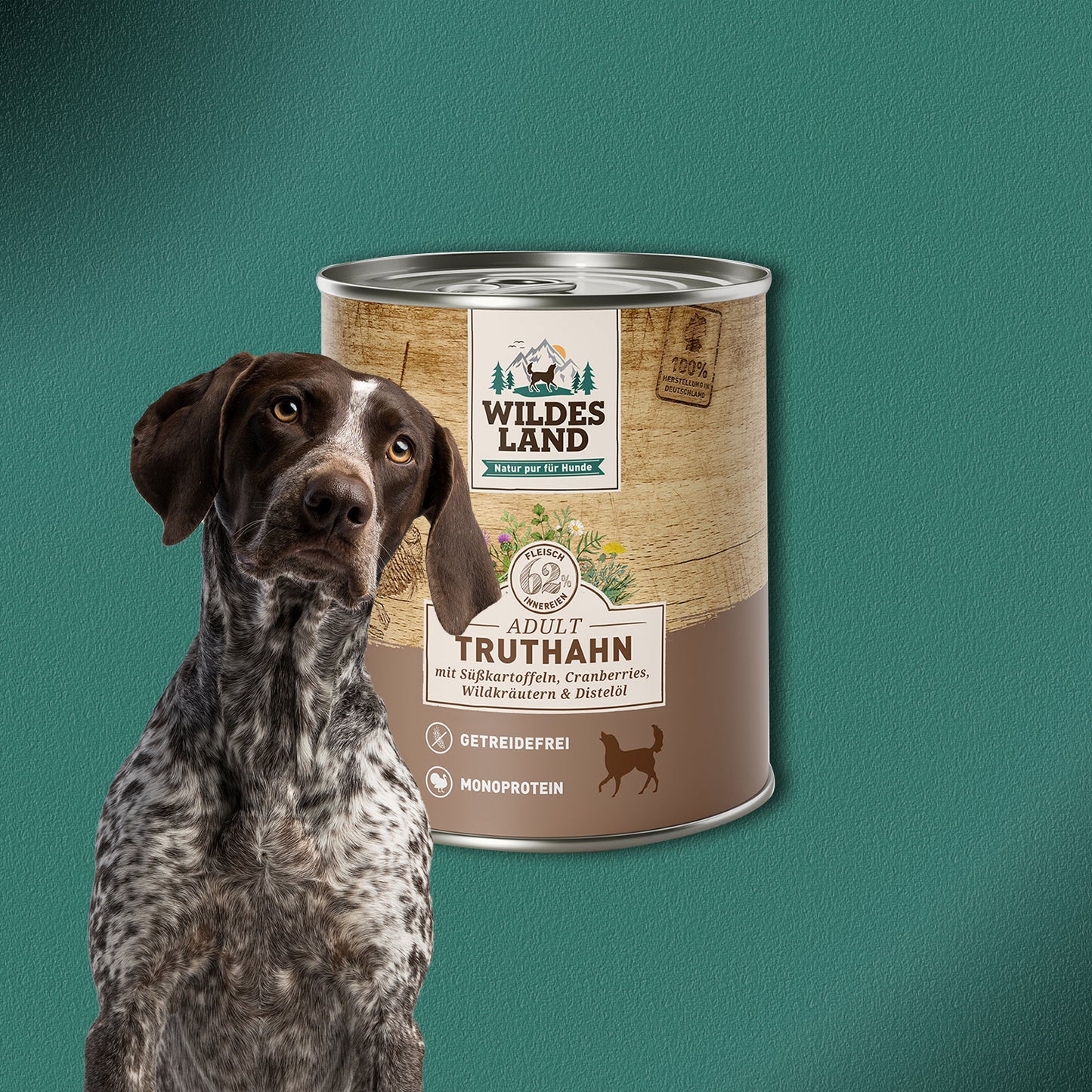 30x800g Wildes Land Adult Truthahn mit Süßkartoffeln, Cranberries & Wildkräutern