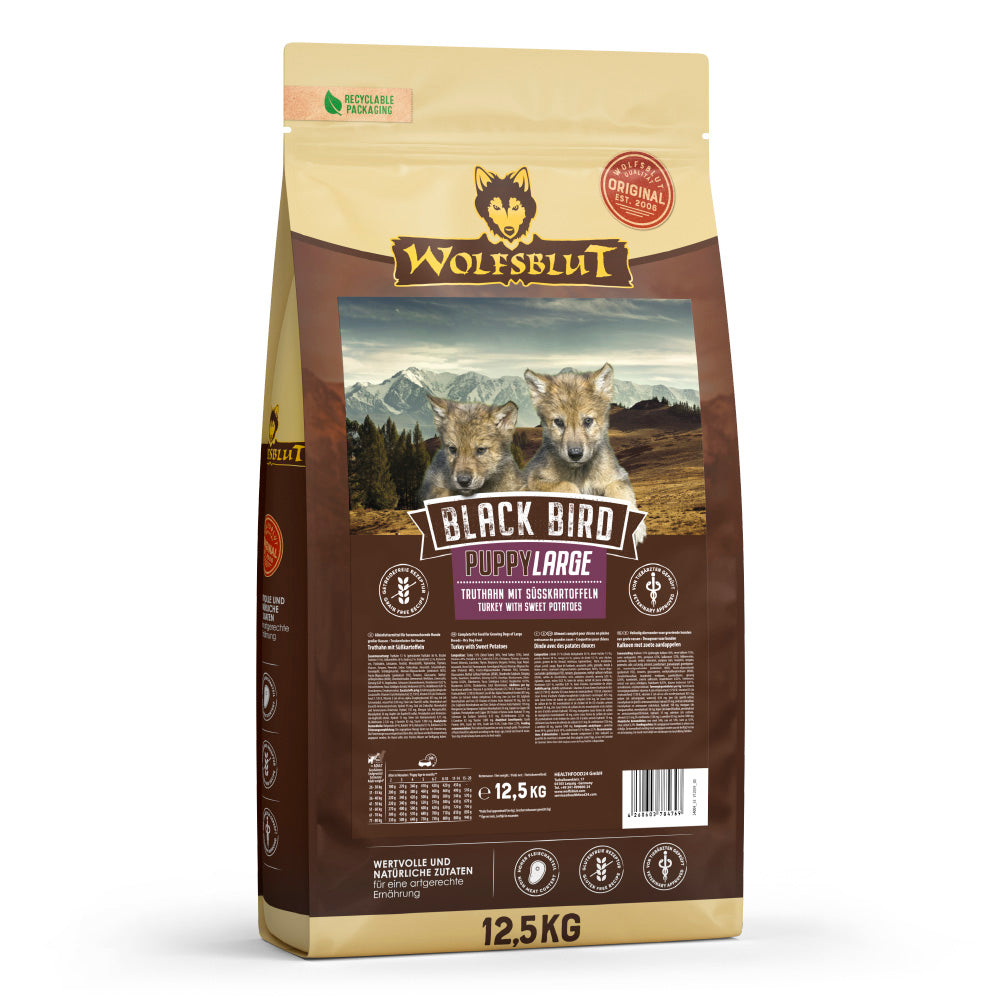 2x12,5kg Wolfsblut Large Breed Puppy Black Bird