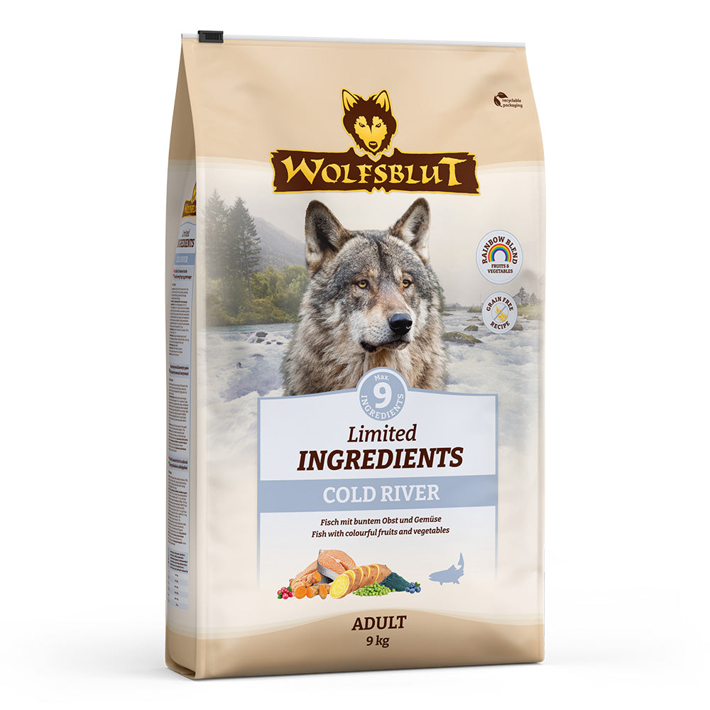 3x9kg Wolfsblut Adult Limited INGREDIENTS Cold River - Forelle und Süßkartoffel