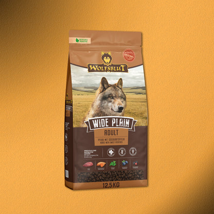 2x12,5kg Wolfsblut Wide Plain Adult – Pferd mit Süßkartoffeln