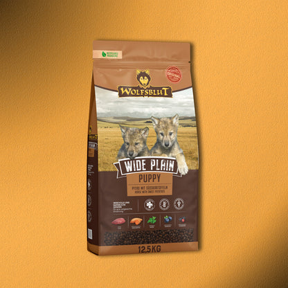 2x12,5kg Wolfsblut Wide Plain Puppy - Pferd mit Süßkartoffeln