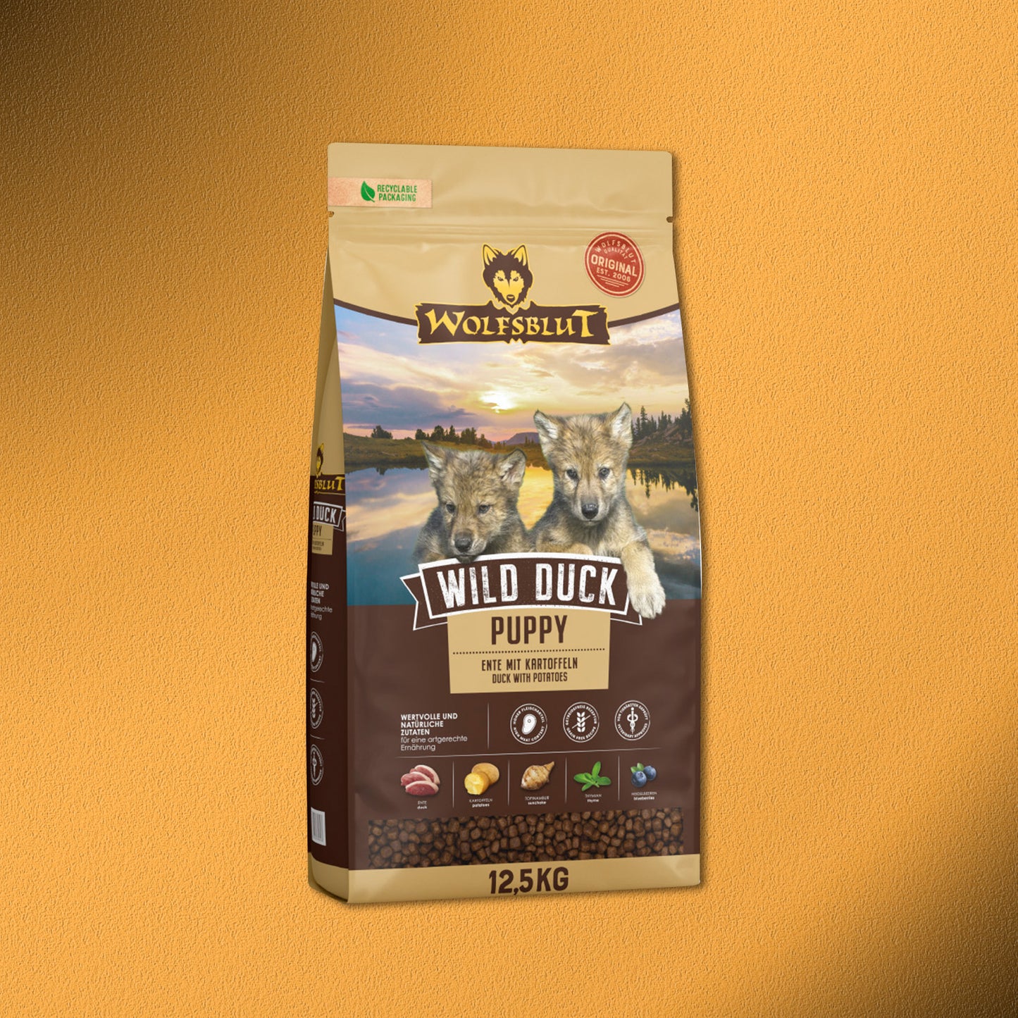 2x12,5 kg Wolfsblut Wild Duck Puppy – Ente mit Kartoffeln