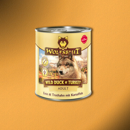 30x800g Wolfsblut Wild Duck & Turkey – Ente & Truthahn mit Kartoffeln