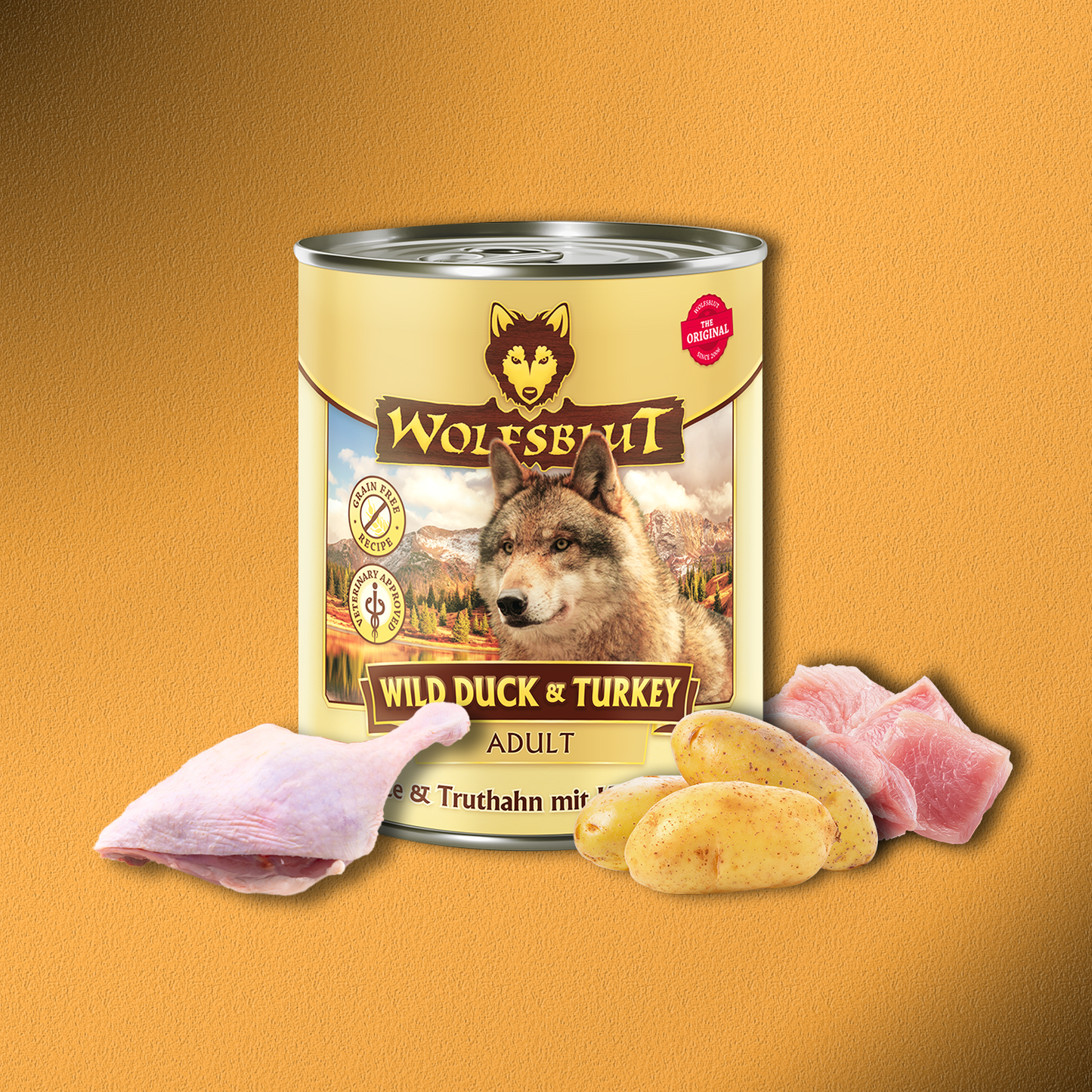 30x800g Wolfsblut Wild Duck & Turkey – Ente & Truthahn mit Kartoffeln