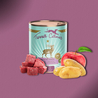 30x800g Terra Canis Grain-Free Wild mit Kartoffel, Apfel & Preiselbeere