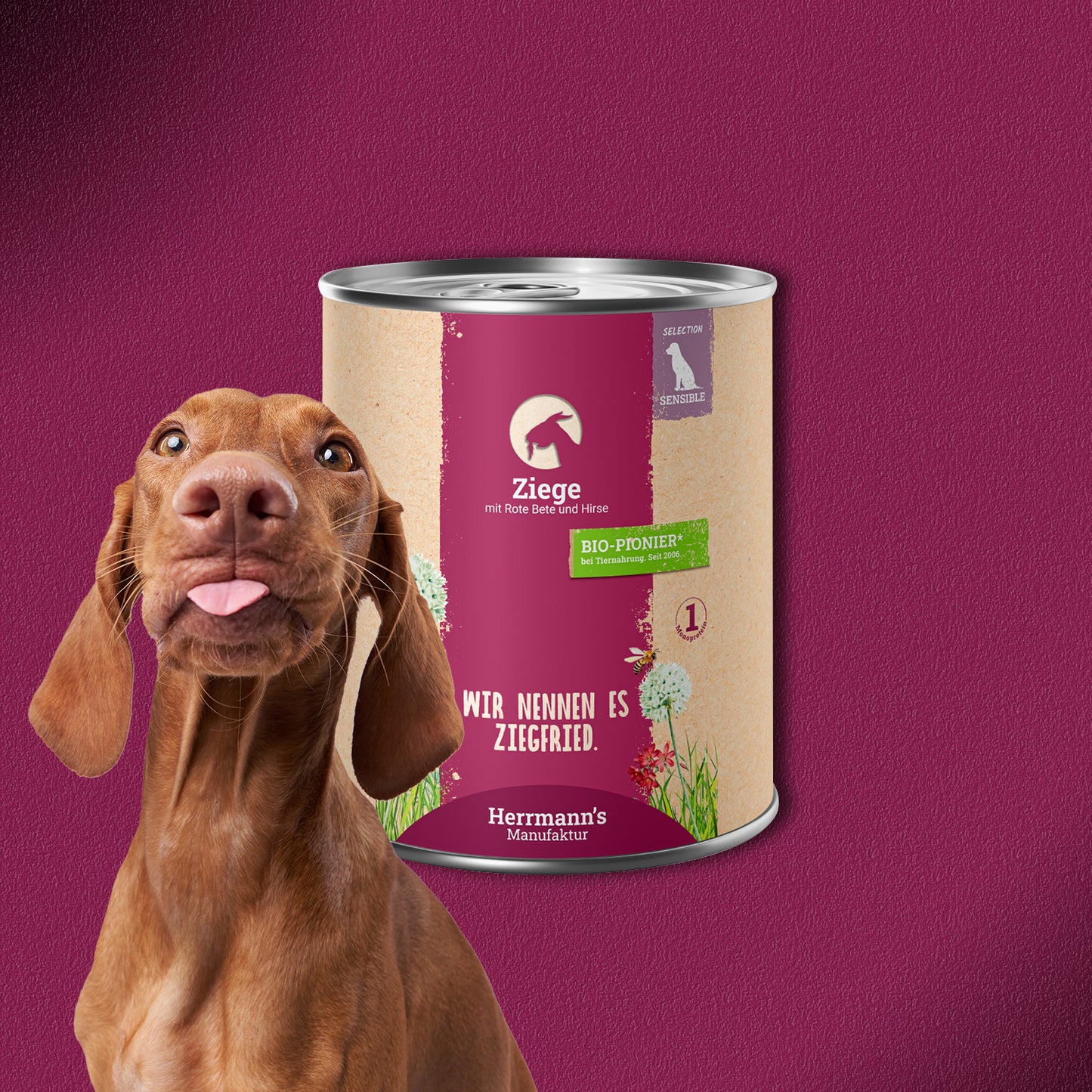 30*800g Herrmann’s Ziege mit Bio-Roter Bete und Hirse