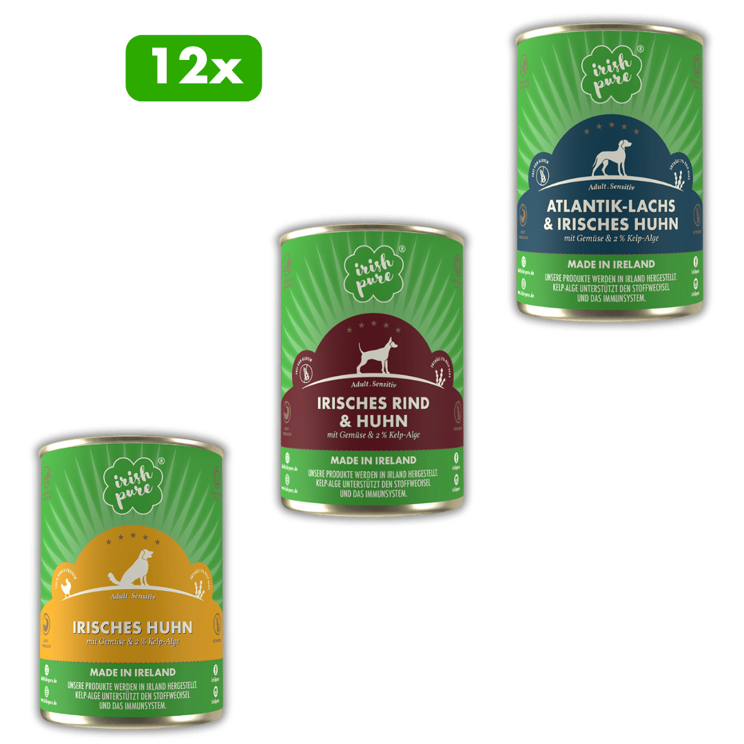 2x12 Dosen(390g) Irish Pure Adult - 3 Sorten