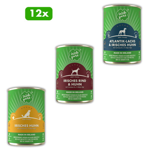 2x12 Dosen(390g) Irish Pure Adult - 3 Sorten