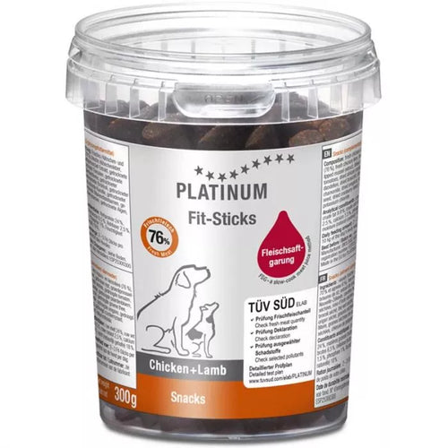 24x300g Platinum Fit-Sticks Chicken + Lamb