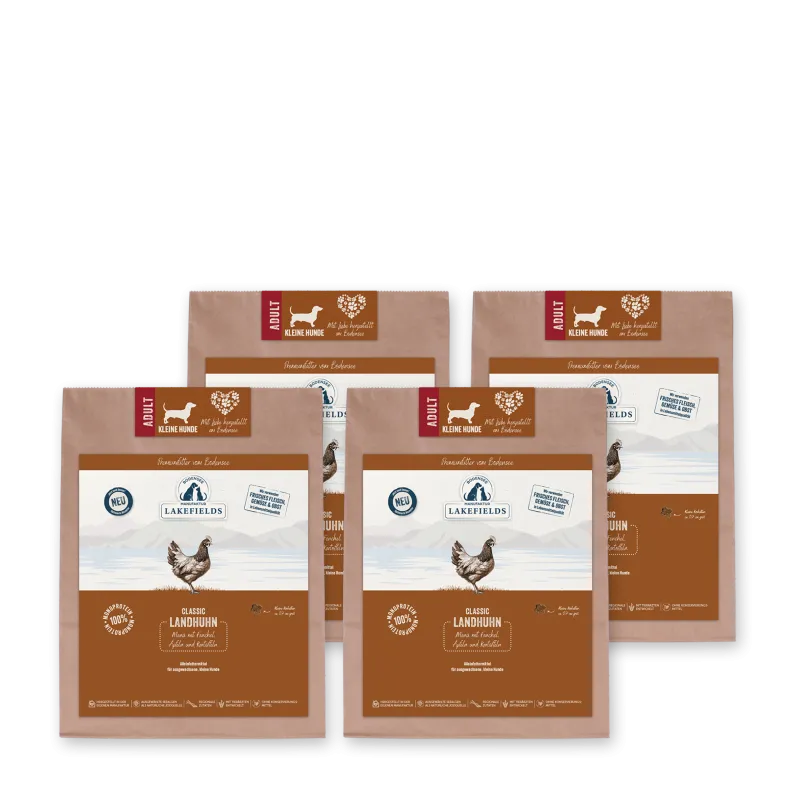 8x1kg Lakefields Trockenfutter-Menü Huhn