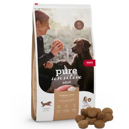 2x12,5kg Mera pure Sensitive Adult Truthahn & Reis